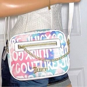 Juicy Couture Y2K Logo Crossbody Bag Pastel Tie Dye